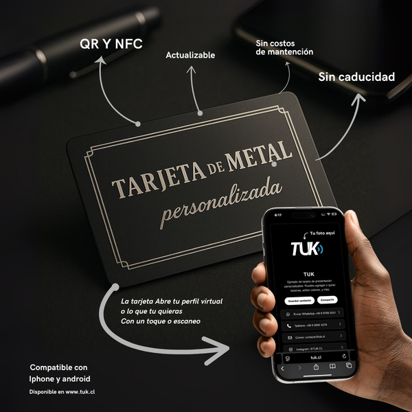 Tarjeta NFC Metal — TUK Chile